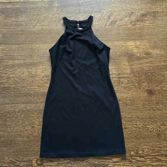 Black High Neck Mini Dress - Picture 1 of 2